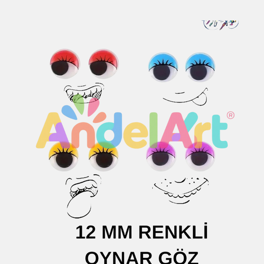 Oynar Göz Renkli 12 mm 1 Paket