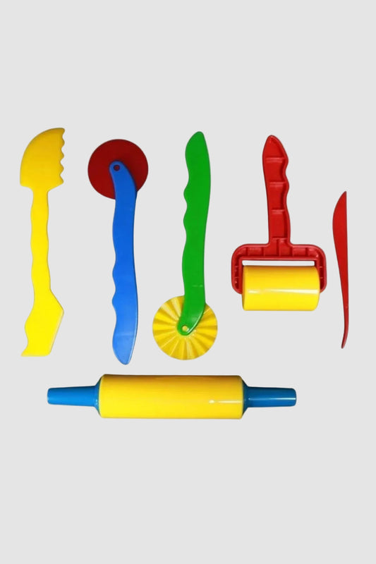 6 Parça Oyun Hamuru Kalıbı ve Merdane Seti