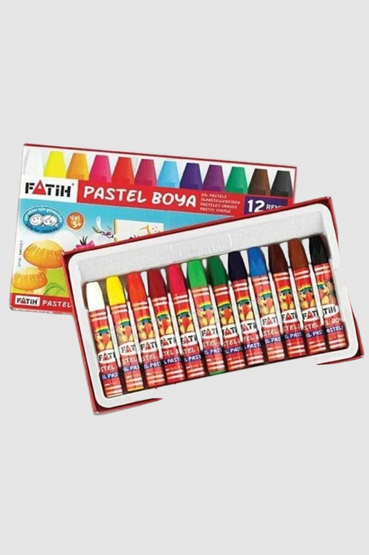 Fatih 12'li Pastel Boya Kalemi 12 Renk - Canlı ve Kapatıcı Tonlar
