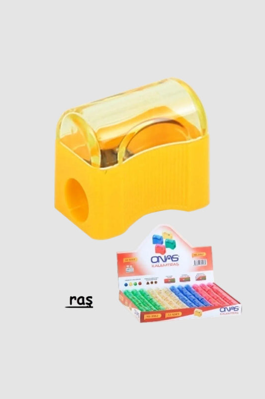 Onas Öğrenci Kalemtraşı Kapaklı 4 Adet - Karışık Renk