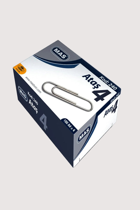 Mas Ataş 100 Adet No : 4 Kod : 240 - Metalik Kağıt Tutucu