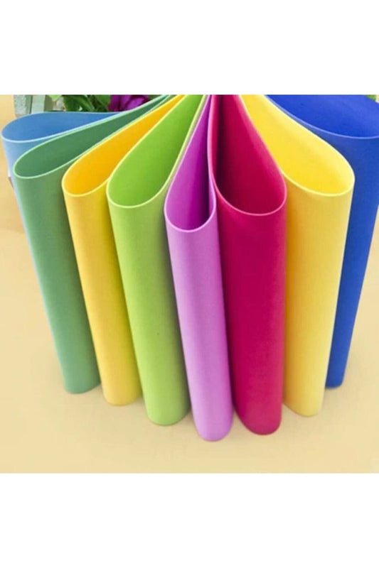 Eva Süngeri A4 Ebat 1 Paket 10 Adet Yapışkansız Karışık Renkler