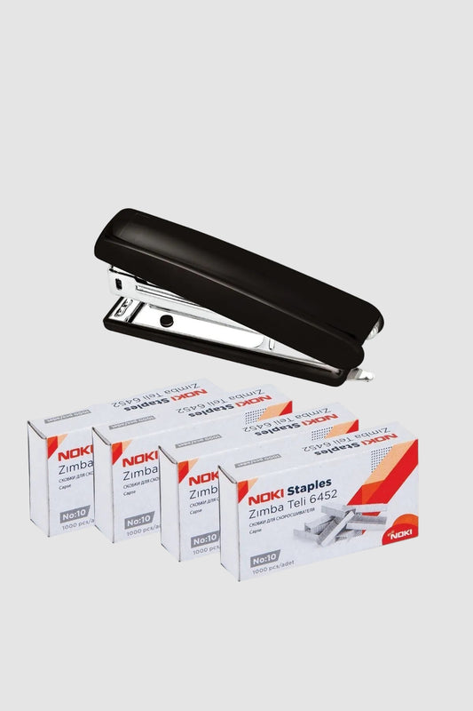 No:10 Zımba Makinesi Küçük Boy ve 4 Paket (4000 Adet) Tel Zımbası Seti