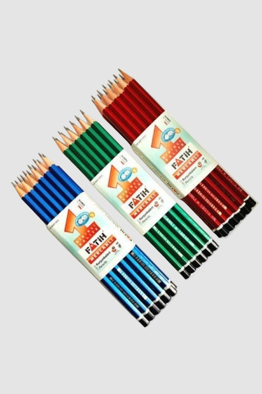 Fatih 12'li HB Mercanlı Kurşun Kalem 3 Paket (Toplam 36 Adet)