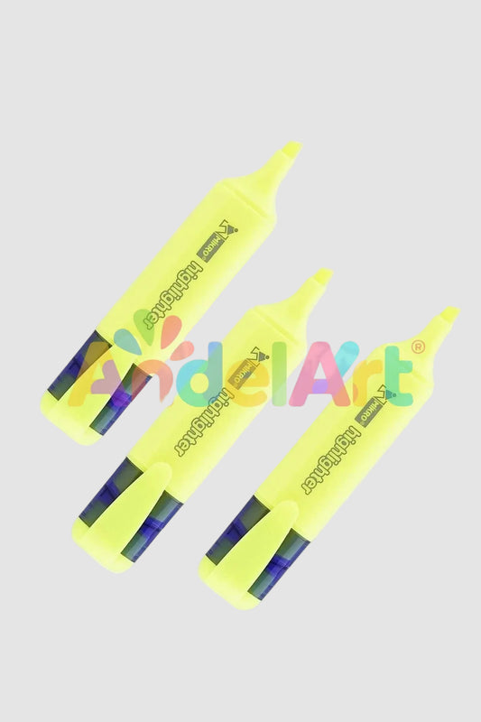 Mikro Fosforlu İşaret Kalemi 3 Adet Sarı Renk