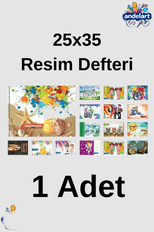 Resim Defteri Spiralli Karton Kapak 15 Yaprak 25x35 cm 1 Adet