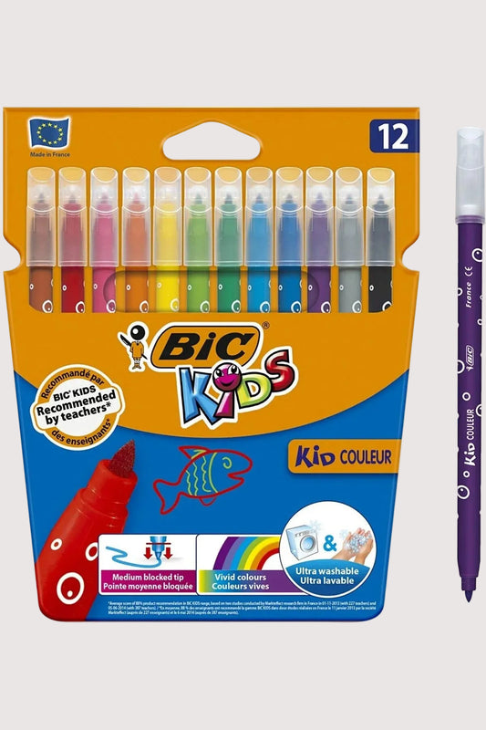 Bic Kids Kid Couleur Ultra Yıkanabilir 12'li Keçeli Boya Kalemi