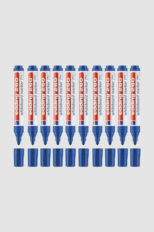 Edding 260 Beyaz Tahta Kalemi Mavi 10’lu Set - Ofis Tipi