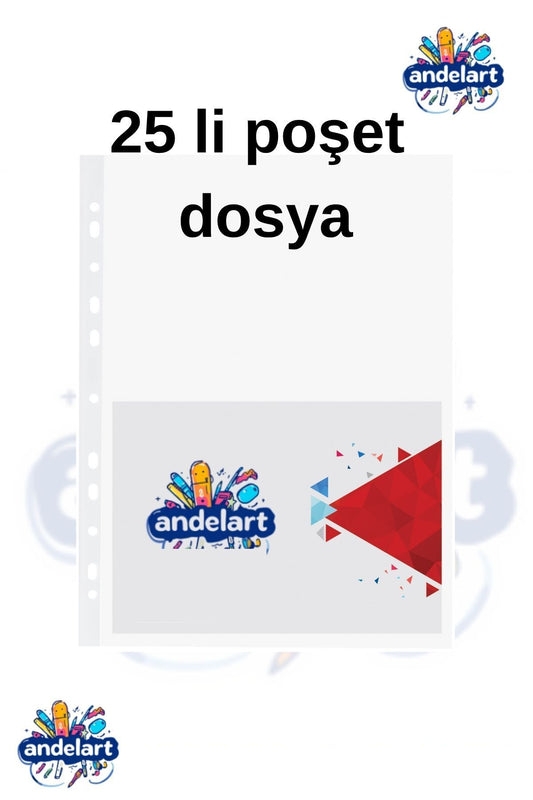 25 Adet A4 Şeffaf Föy Poşet Dosya