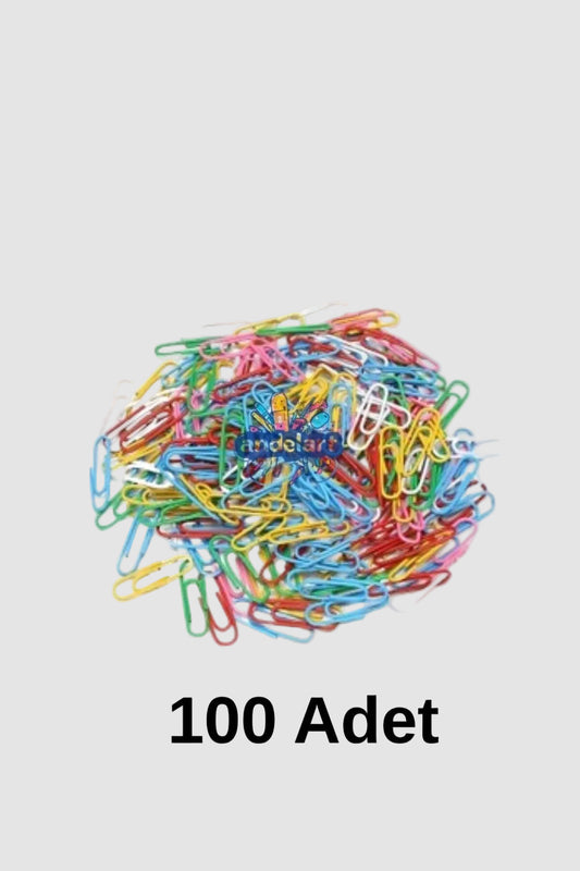 Dev No 5 Renkli Metal Plastik Kaplı Ataş 100 Adet