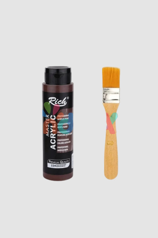 Rich Master Akrilik Boya 500 cc Kahverengi + Fırça Hediyeli