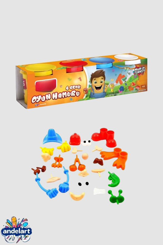 4'lü Büyük Boy Oyun Hamuru ve Vücut Aksesuar Seti