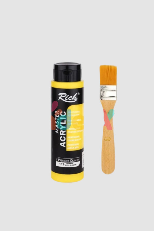 Rich Master Akrilik Boya 500 cc Sarı + Fırça Hediyeli