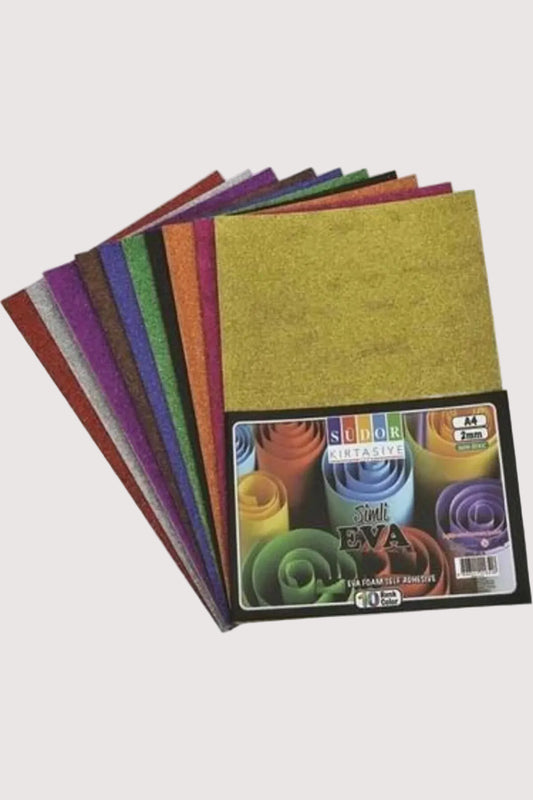 Südor Eva 20x30 Cm 10 Renk Simli - Işıltılı Hobi Plakaları