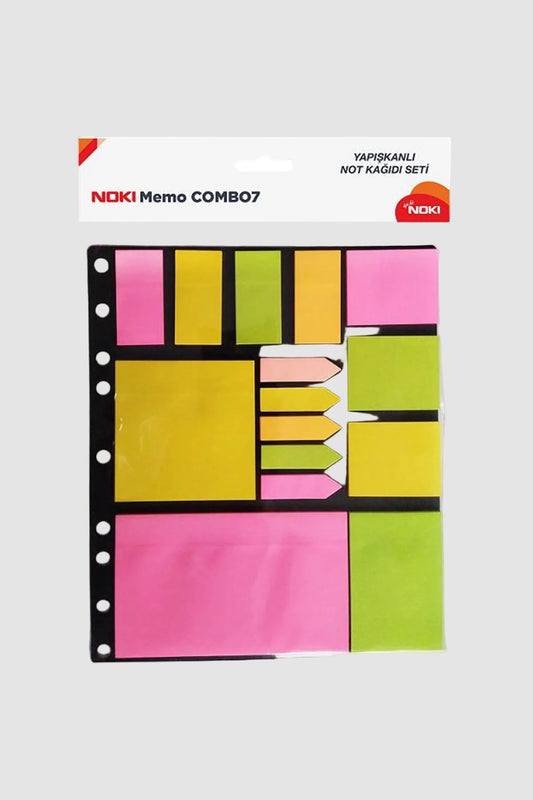 Noki Yapışkanlı Not Kağıdı Memo Combo 7 - 12707 Organizasyon Seti