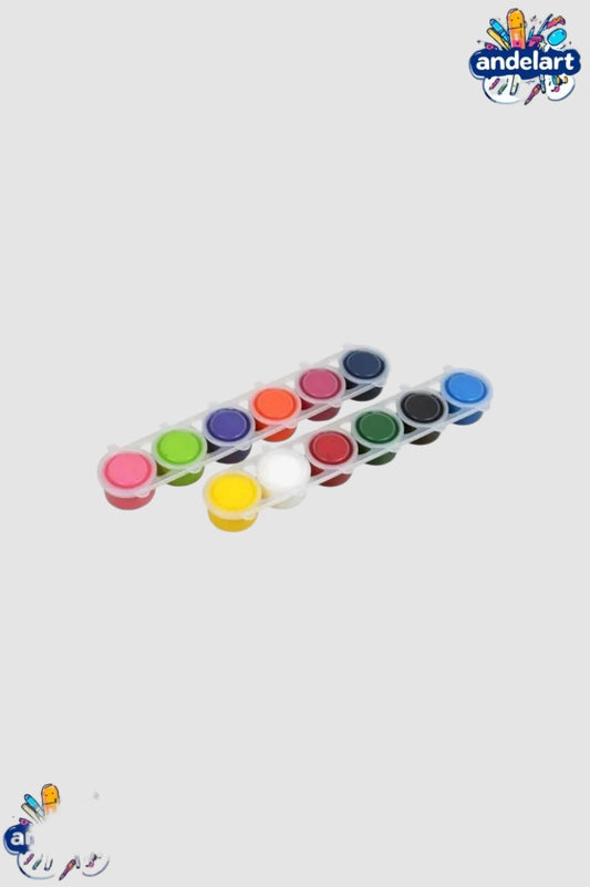 12 Renk x 25 ml Akrilik Boya Seti - Su Bazlı Yıkanabilir