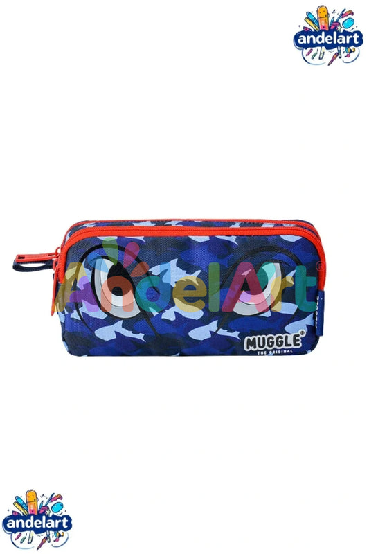 Kalem Çantası Çift Bölmeli Shark Mavi