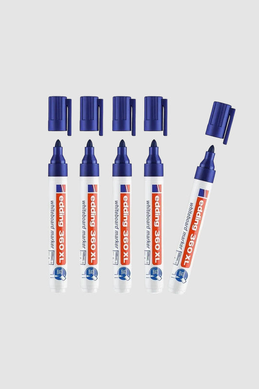 Edding 360 XL Beyaz Tahta Kalemi 5 Adet Mavi Set - Doldurulabilir