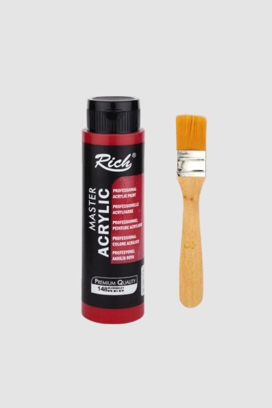 Rich Master Akrilik Boya 500 cc Kırmızı + Fırça Hediyeli