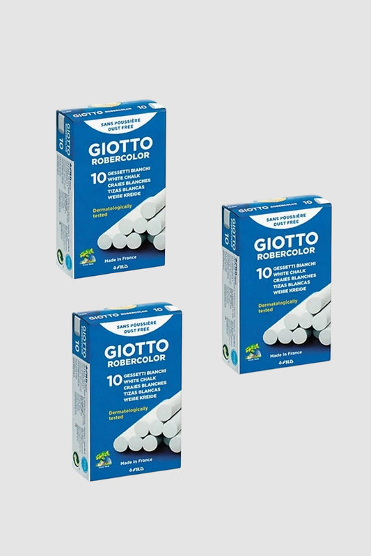 Robercolor Tozsuz Tebeşir Beyaz 10lu 3 Paket