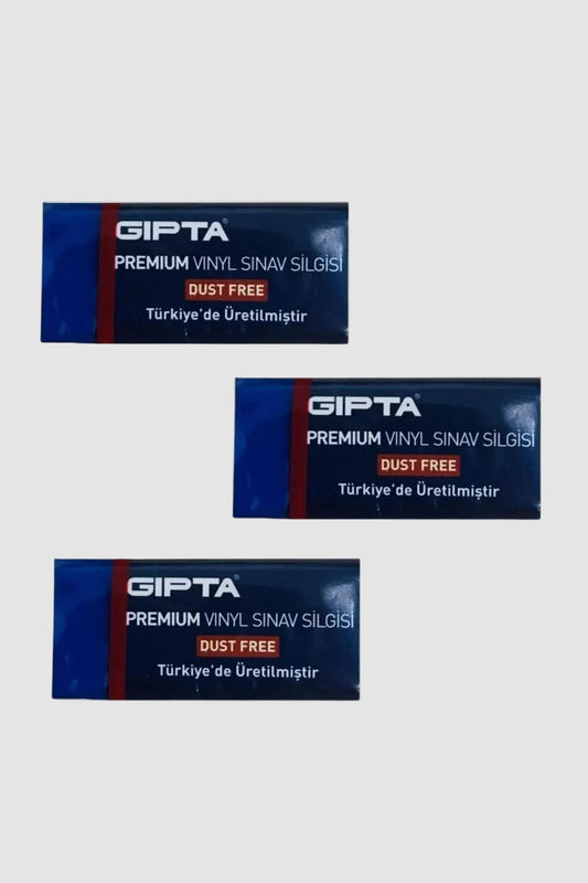 Gıpta Premium Vinyl Dust Free Orta Boy Sınav Silgisi Mavi 3 Adet