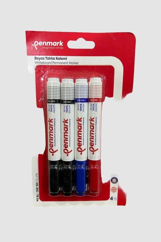 Penmark Beyaz Tahta Kalemi 4'lü Vakumlu Blister - Ana Renkler Seti
