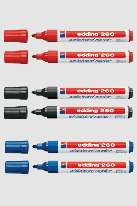 Edding 260 Tahta Kalemi Kırmızı-Mavi-Siyah 3 Renk Set - Doldurulabilir