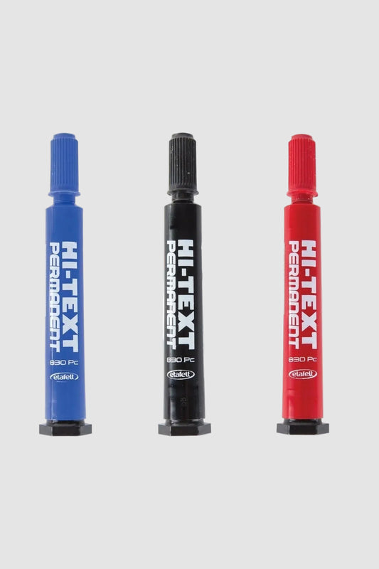 Hi-Text Permanent Kesik Uçlu Kalıcı Koli Kalemi Siyah Mavi Kırmızı