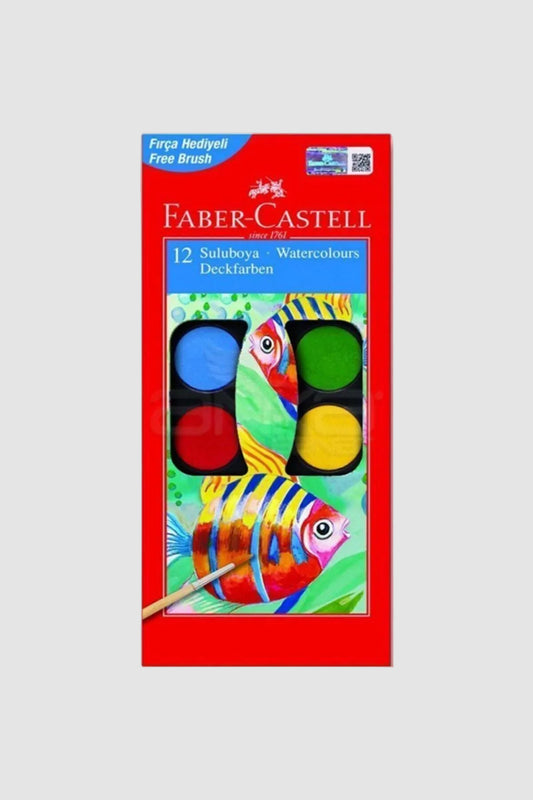 Faber-castell Suluboya 12 Renk - Parlak ve Canlı Tonlar