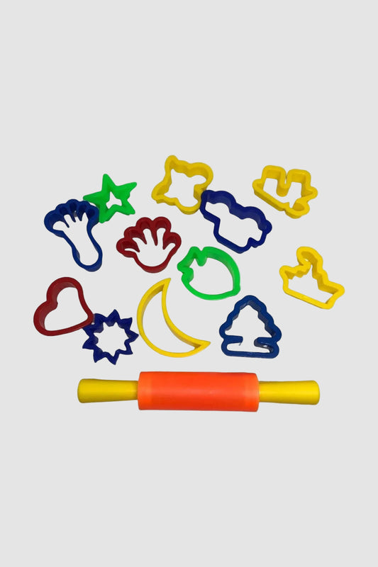 13 Parça Merdaneli Oyun Hamuru Kalıpları - Eğitici Şekillendirme Seti