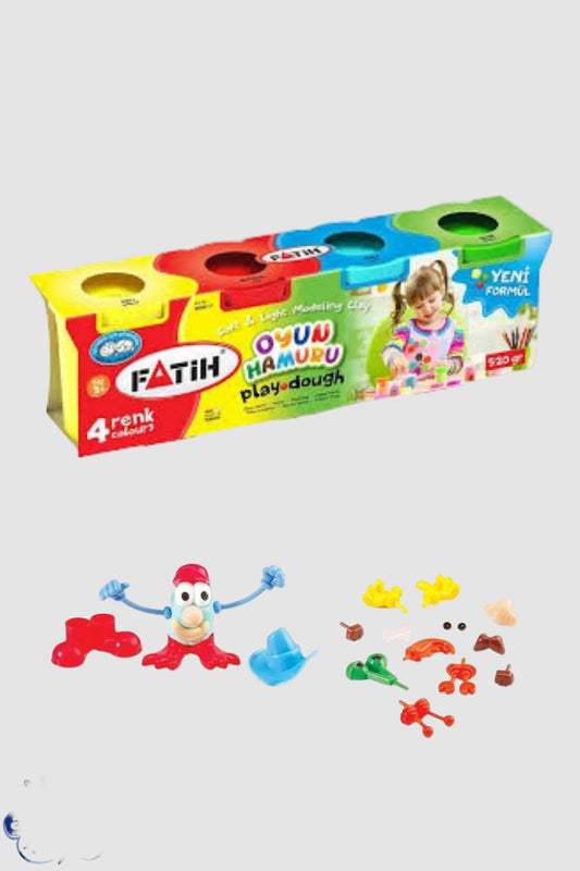 Fatih 4’lü Oyun Hamuru ve Plastik Oyun Hamuru Kalıpları Seti - 26 Parça