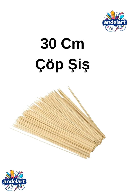 Ahşap Çöp Şiş Çubuğu 30 cm