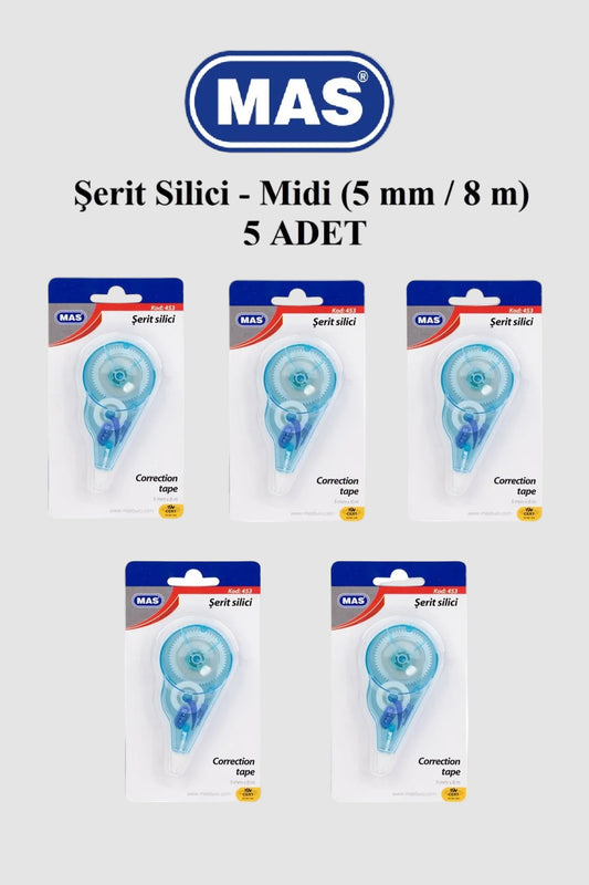 Mas Şerit Silici 5mm x 8 Metre 5'li Ekonomik Set