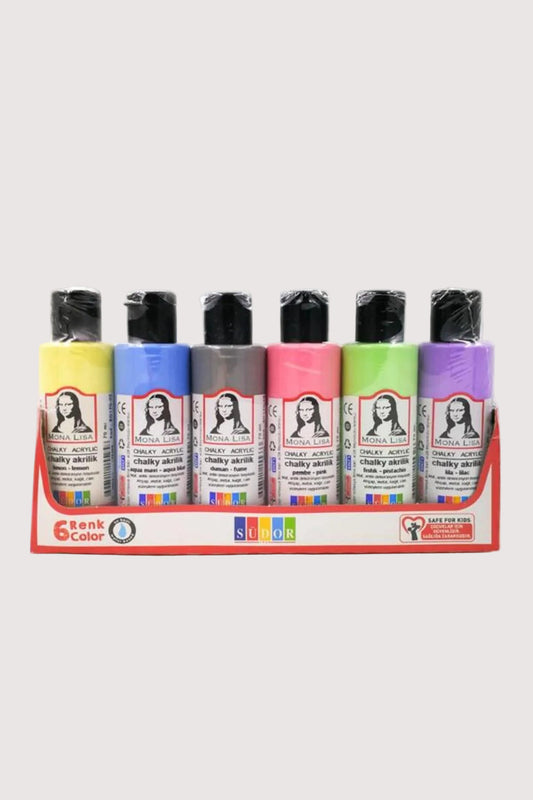 Monalisa Akrilik Boya Şişe 6'lı 70 ml - Ana Renkler Seti