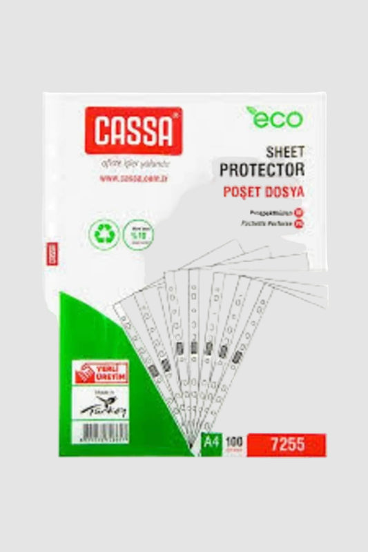 Cassa Eko 100'lü Poşet Dosya - A4 Şeffaf Arşivleme Paketi