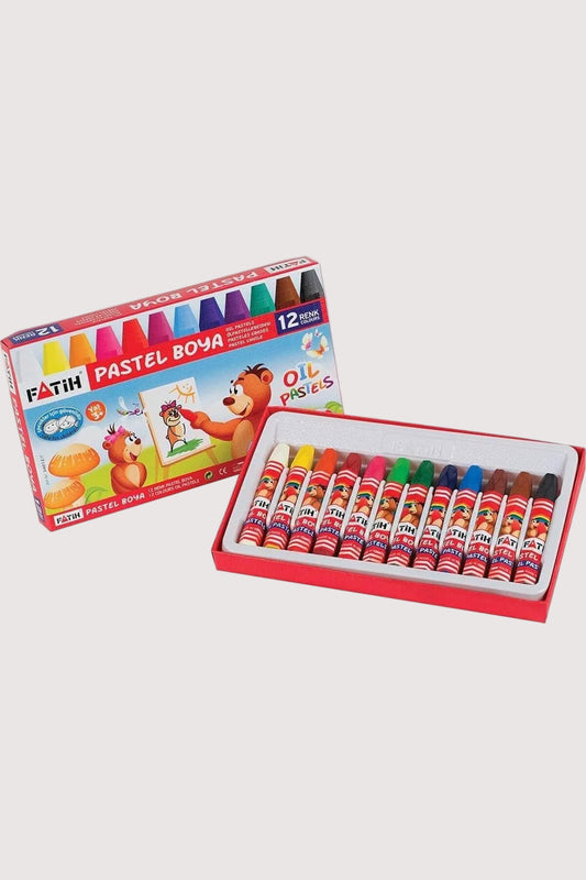 Fatih 12'li Pastel Boya Karton Kutu - Yumuşak Dokulu Canlı Boyama