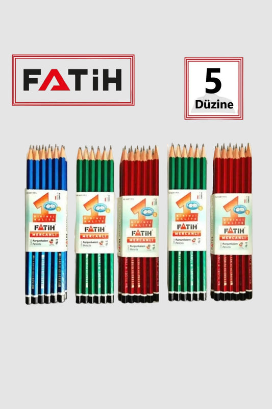 Fatih Mercanlı Kurşun Kalem 12'li x 5 Paket (Toplam 60 Adet)