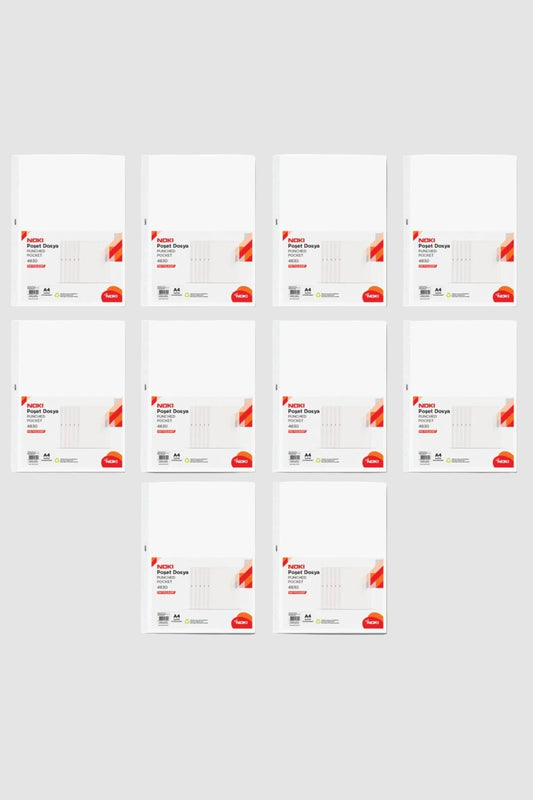 Noki Poşet Dosya Eco A4 100'lü 10 Paket Set - Dev Arşivleme Paketi