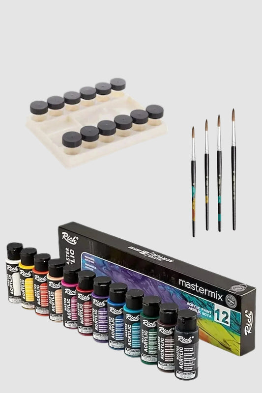 Şişeli Palet Maxtermix Akrilik Boya Seti