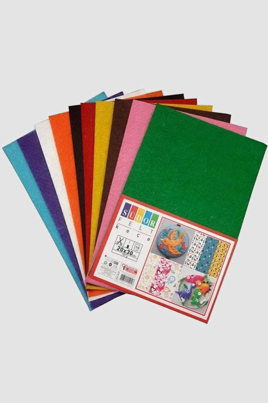 Südor Keçe 20x30 Cm 10 Renk 180 gr - Yumuşak Dokulu Hobi Seti