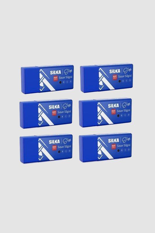 Silka Orta Boy Sınav Silgisi 6'lı Paket - İz Bırakmayan Yumuşak Doku