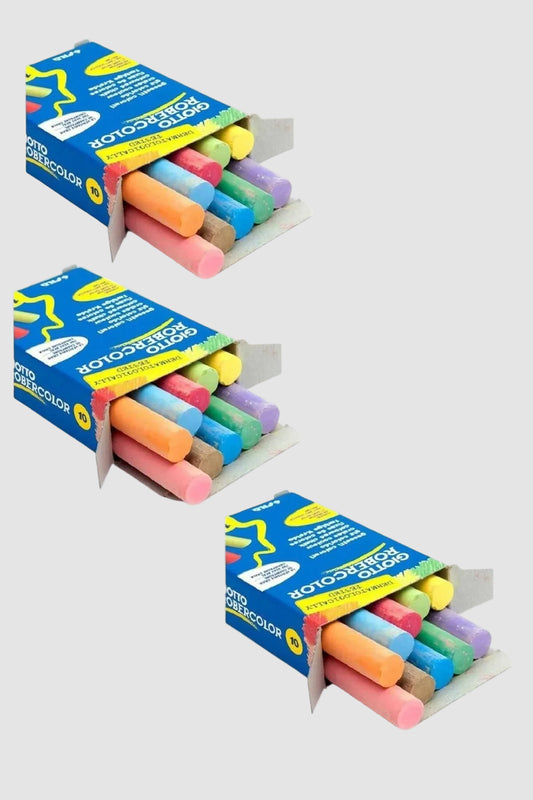 Robercolor Tebeşir Karışık Renkli 10`lu 3 Kutu