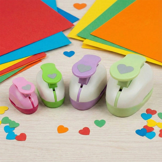 4 Boy Bir Arada: Kalp Desenli Delgeç Seti (Mini-Küçük-Orta-Büyük)