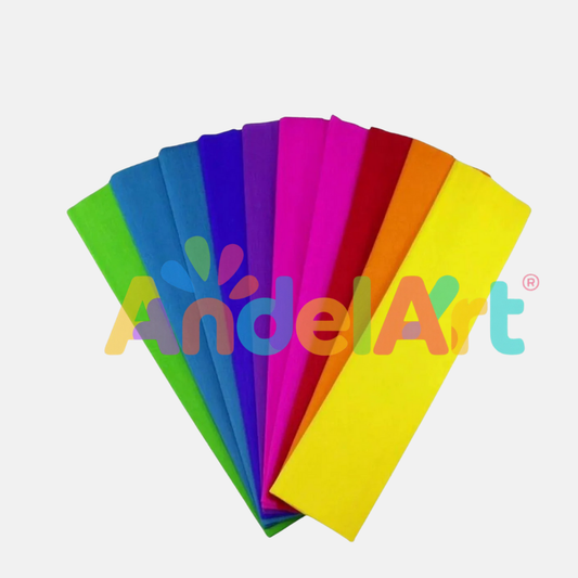 Krapon Kağıdı 10 Renk 50x200 cm Karışık Renkli 10'lu