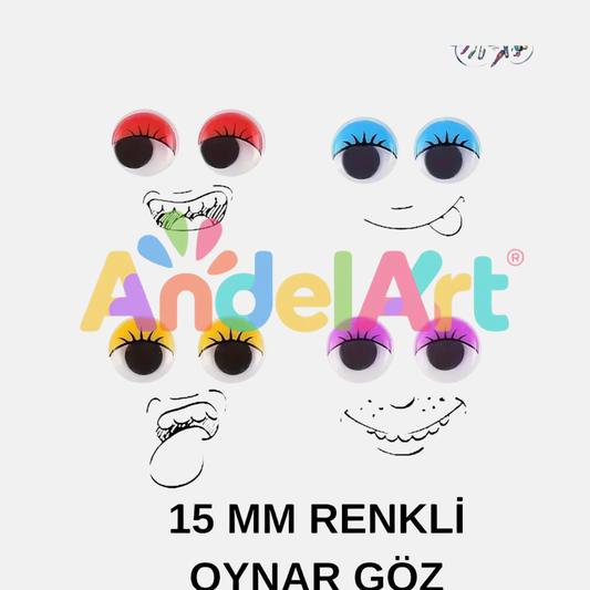 Oynar Göz Renkli 15 mm 1 Paket