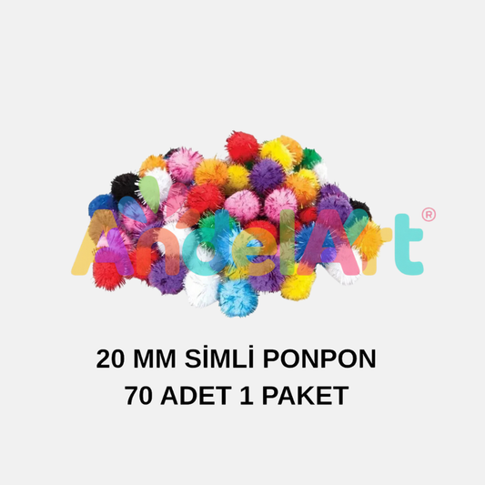 Ponpon 20 mm 50'li Paket Karışık Renk
