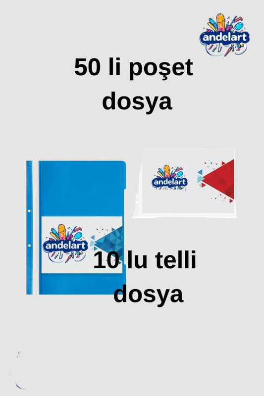 Telli Dosya 10 Adet ve Poşet Dosya 50'li Set