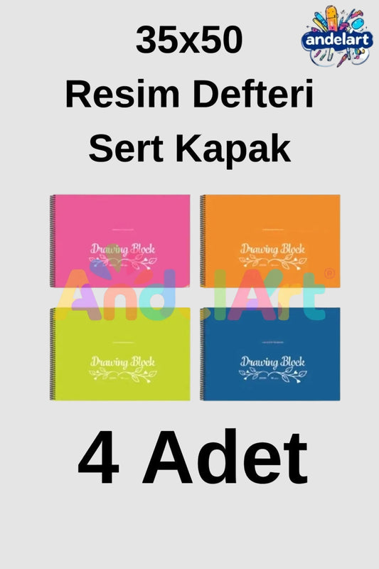 Eco Spiralli Resim Defteri 35x50 cm 25 Yaprak 4 Adet