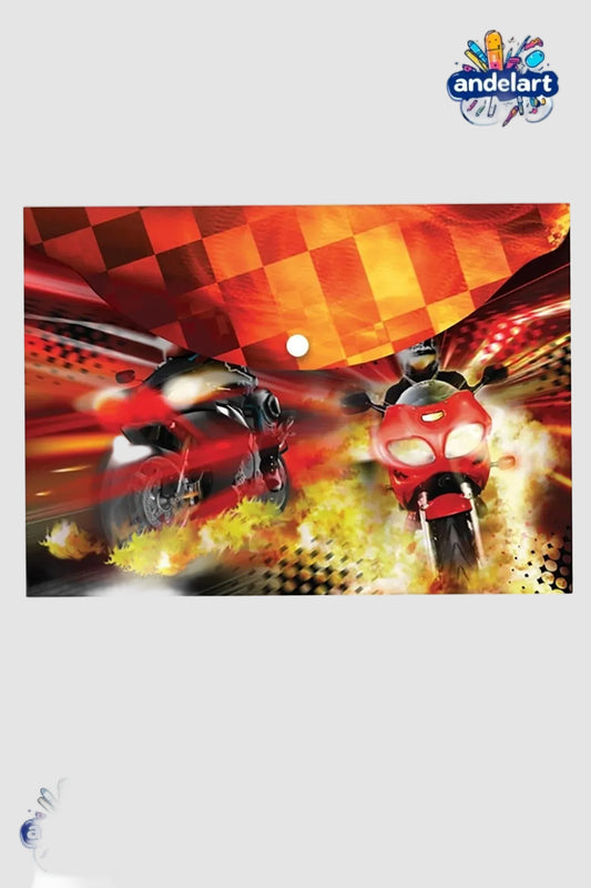 A4 Baskılı Çıtçıtlı Dosya Erkek Desen MotoGP