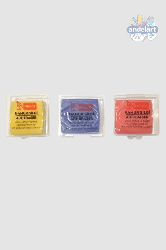 Mikro Renkli Hamur Silgi 3 Adet Karışık Renk